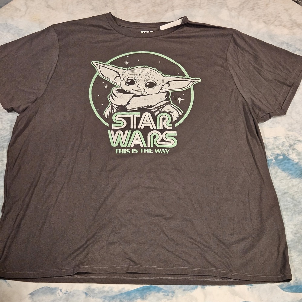 Star Wars Grogu Baby Yoda This Is‎ The Way Graphic T Shirt 3XL Grey